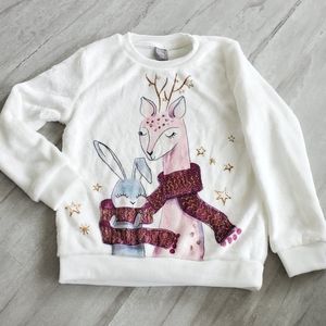 LITTLE KIDS Christmas Deer Bunny sweater Size 6 years
